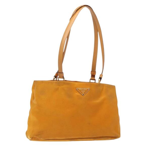 PRADA Shoulder Bag Nylon Orange Gold - Picture 1 of 13